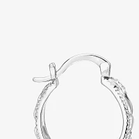 Sparkle Allure Womens Cubic Zirconia 23.3mm Hoop Earrings