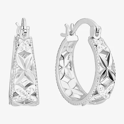 Sparkle Allure Womens Cubic Zirconia 23.3mm Hoop Earrings