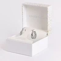 Sparkle Allure Womens Cubic Zirconia 23.3mm Hoop Earrings