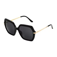 Sofia Vergara X Foster Grant Black Geo With Metal Temple Womens UV Protection Square Sunglasses