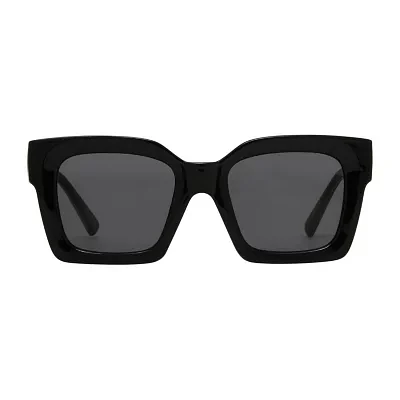 Sofia Vergara X Foster Grant Black Square With White Temple Womens UV Protection Square Sunglasses