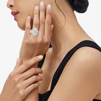 Womens Dyed White Cultured Freshwater Pearl Sterling Silver Cocktail Ring