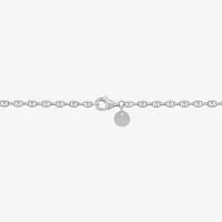 Made in Italy Womens 18 1/2 Inch Sterling Silver Link Necklace Round