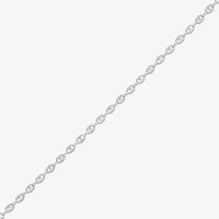 Made in Italy Womens 18 1/2 Inch Sterling Silver Link Necklace Round