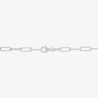 Sterling Silver 18 Inch Hollow Paperclip Paperclip Chain Necklace