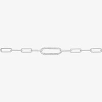 Sterling Silver 18 Inch Hollow Paperclip Paperclip Chain Necklace