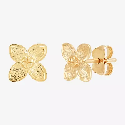 14K Gold 6mm Flower Stud Earrings