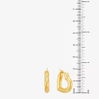 14K Gold 23mm Heart Hoop Earrings