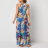 Danny & Nicole Womens Sleeveless Floral Maxi Dress