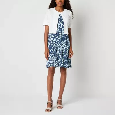 Perceptions Womens Floral Jacket Dress