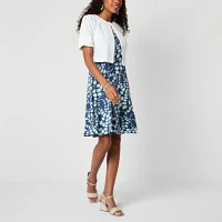 Perceptions Womens Floral Jacket Dress