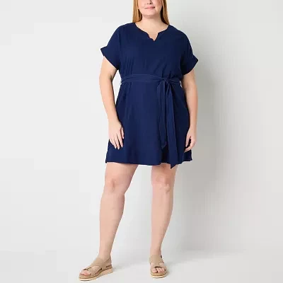 St. John's Bay Womens Short Sleeve Shift Dress Tall