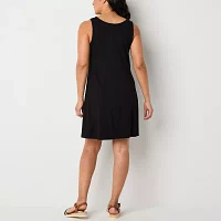 St. John's Bay Womens Sleeveless Midi Swing Dresses Tall