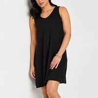 St. John's Bay Womens Sleeveless Midi Swing Dresses Tall