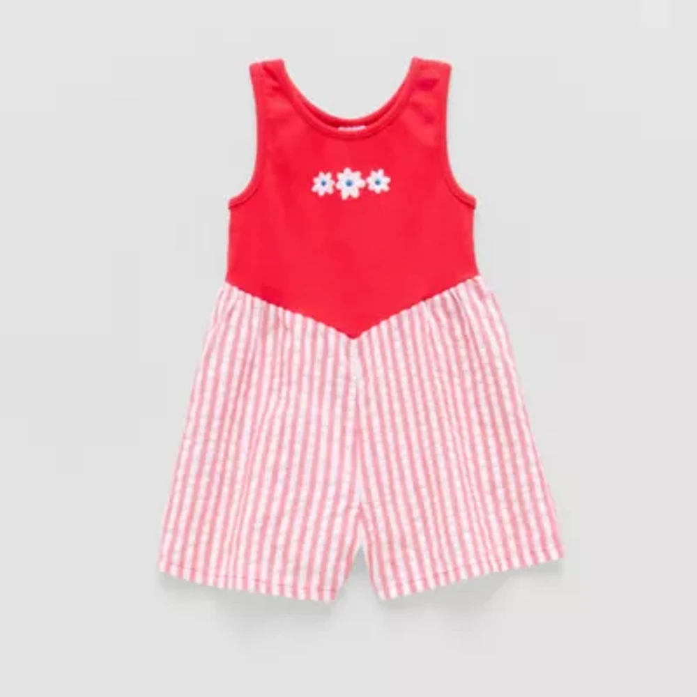 Okie Dokie Toddler Girls Adaptive Easy-on + Easy-off Sleeveless Romper