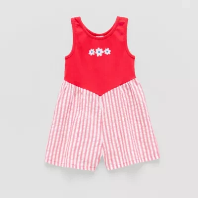 Okie Dokie Toddler Girls Adaptive Easy-on + Easy-off Sleeveless Romper