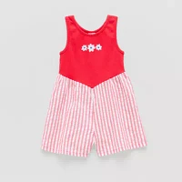 Okie Dokie Toddler Girls Adaptive Easy-on + Easy-off Sleeveless Romper