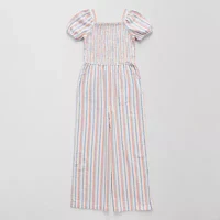 Thereabouts Little & Big Girls Short Sleeve Jumpsuit