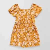 Thereabouts Little & Big Girls Short Sleeve Romper