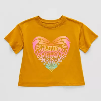 Thereabouts Little & Big Girls Adaptive Crew Neck Short Sleeve Graphic T-Shirt