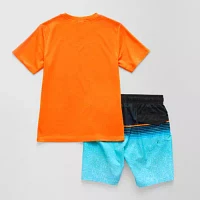 ZeroXposur Boys Striped Rash Guard Set