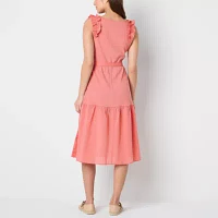 Frye and Co. Womens Sleeveless Midi A-Line Dress