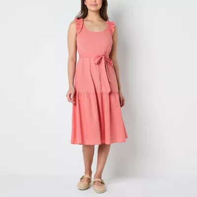 Frye and Co. Womens Sleeveless Midi A-Line Dress