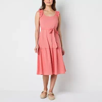 Frye and Co. Womens Sleeveless Midi A-Line Dress