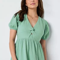 Frye and Co. Womens Short Sleeve Midi Fit + Flare Dress