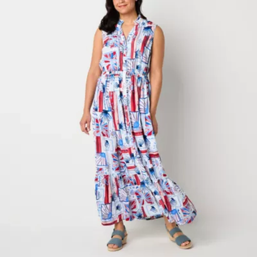 St. John's Bay Womens Sleeveless A-Line Dress