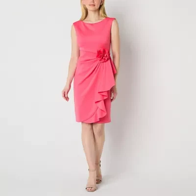 Jessica Howard Womens Sleeveless Applique Sheath Dress