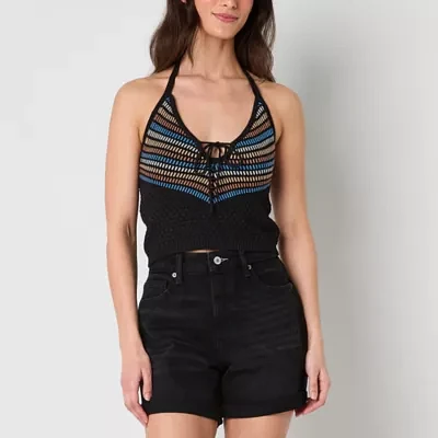Arizona Womens Juniors Halter Neck Sleeveless Tank Top