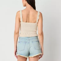 Arizona Juniors Womens Square Neck Sleeveless Pullover Sweater