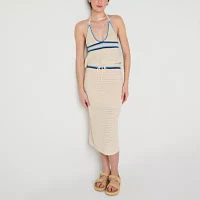Arizona Crochet Womens Juniors Halter Neck Sleeveless Tank Top