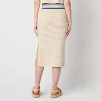 Arizona Womens High Rise Midi Full Skirt-Juniors