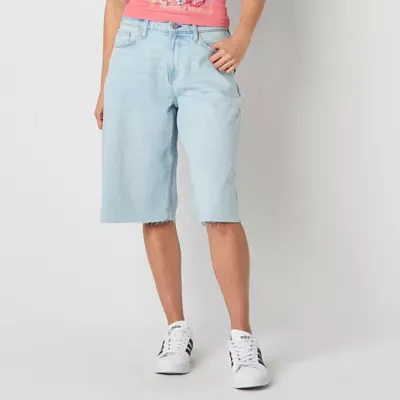 Arizona Womens Low Rise Denim Short-Juniors