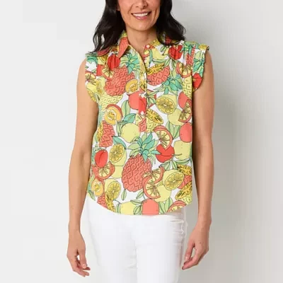 St. John's Bay Womens Short Sleeve Blouse