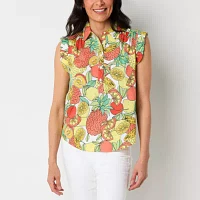 St. John's Bay Womens Short Sleeve Blouse