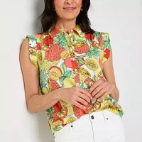 St. John's Bay Womens Short Sleeve Blouse