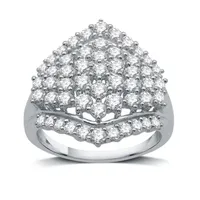 Womens / CT. T.W. Natural White Diamond 10K Gold Cluster Cocktail Ring