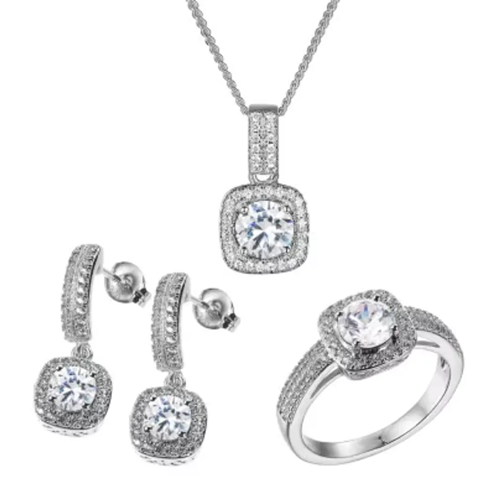 DiamonArt® / CT. T.W. White Cubic Zirconia Sterling Silver -pc. Jewelry Set