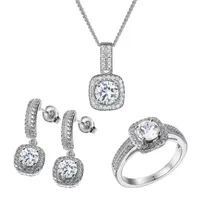 DiamonArt® 3 3/4 CT. T.W. White Cubic Zirconia Sterling Silver 3-pc. Jewelry Set