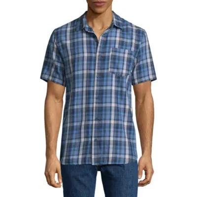 Vans Mens Regular Fit Short Sleeve Button-Down Shirt