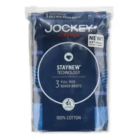 Jockey Classics Cotton Full-Rise Mens 3 Pack Boxer Briefs