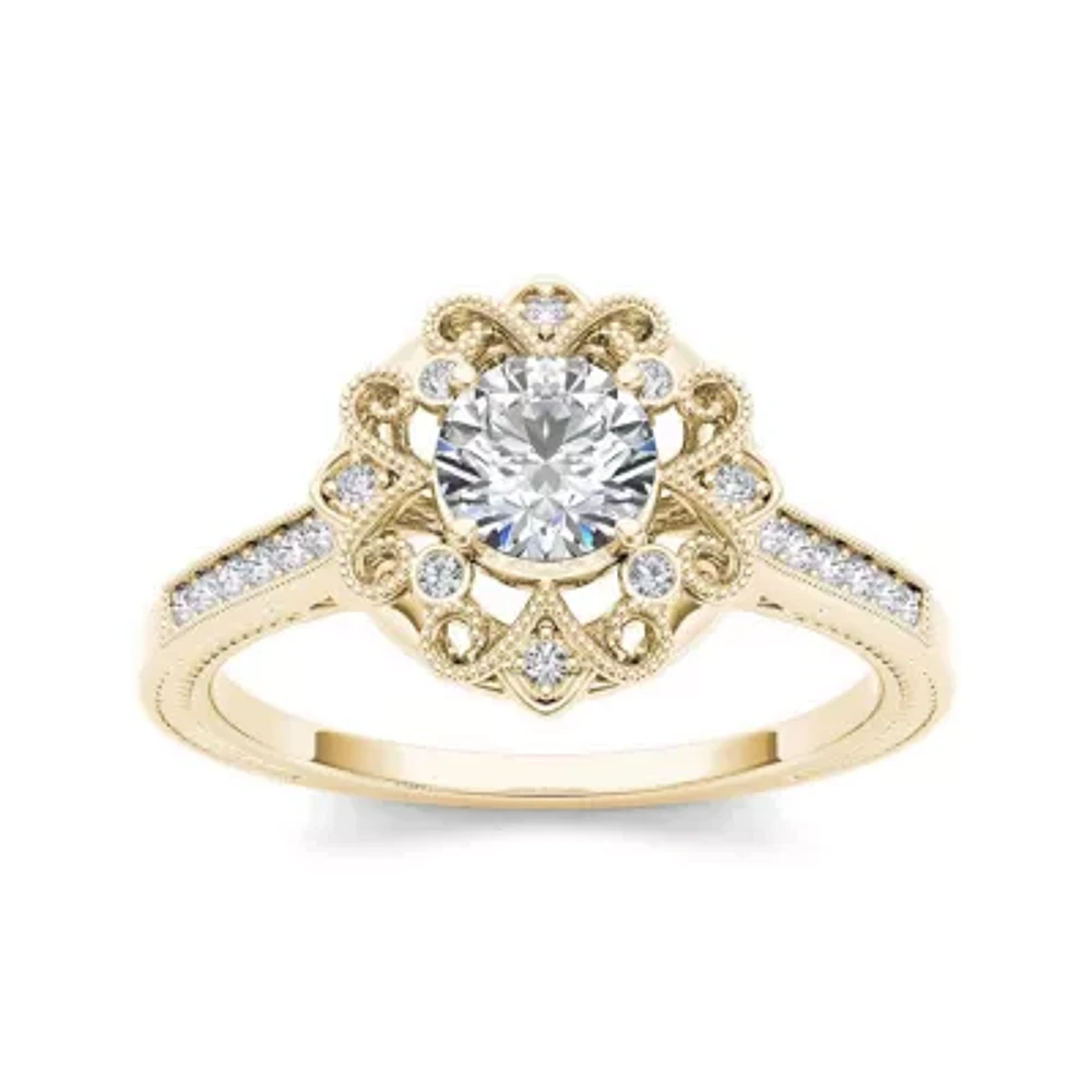 1/2 CT.T.W. Natural Diamond 14K Yellow Gold Engagement Ring