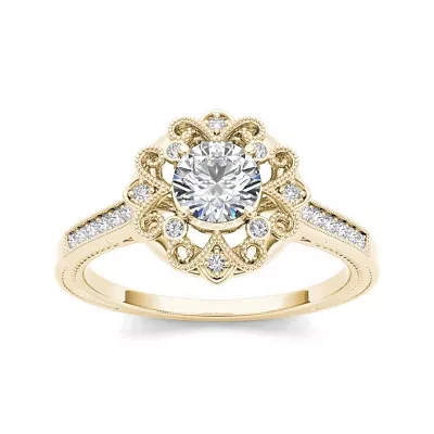 1/2 CT.T.W. Natural Diamond 14K Yellow Gold Engagement Ring