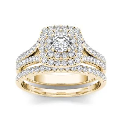 1 CT.T.W. Natural Diamond 10K Yellow Gold Bridal Ring Set