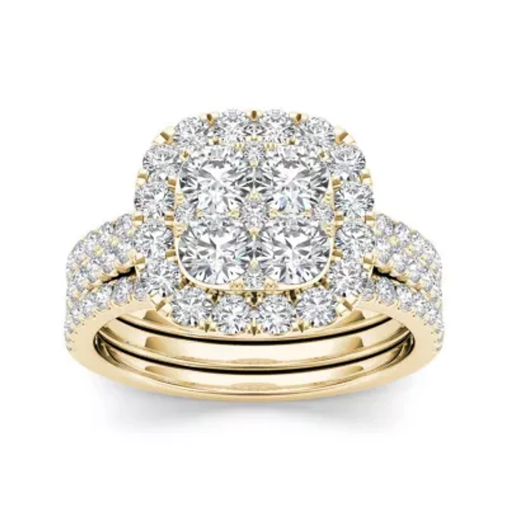 2 CT.T.W. Natural Diamond 14K Yellow Gold Bridal Set