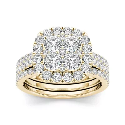 2 CT.T.W. Natural Diamond 14K Yellow Gold Bridal Set