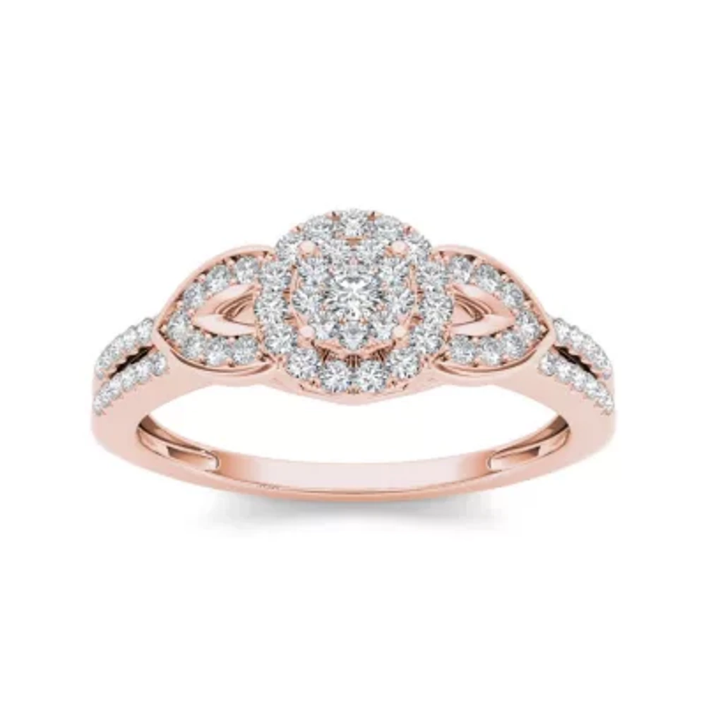 CT.T.W. Natural Diamond 10K Rose Gold Engagement Ring